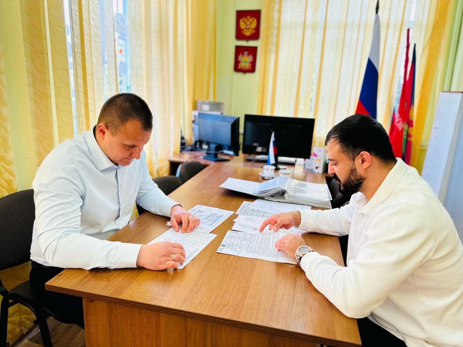 Исполняющий обязанности главы Новотитаровского сельского поселения Семен Васильченко посетил МБОУ МО Динской район 