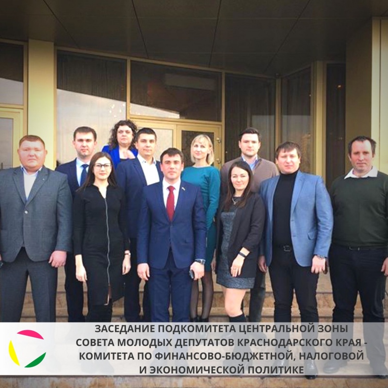 Заседание подкомитета Центральной зоны Совета молодых депутатов Краснодарского края Комитета по финансово-бюджетной, налоговой и экономической политике