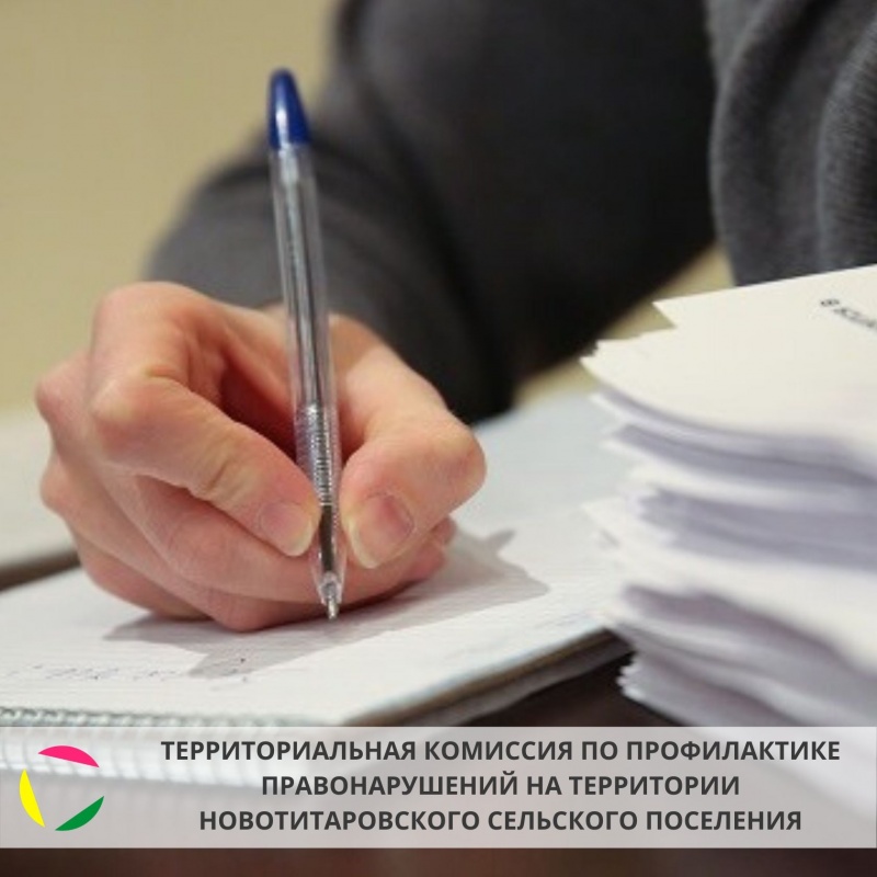 Заседание Территориальной комиссии по профилактике правонарушений на территории Новотитаровского сельского поселения № 7